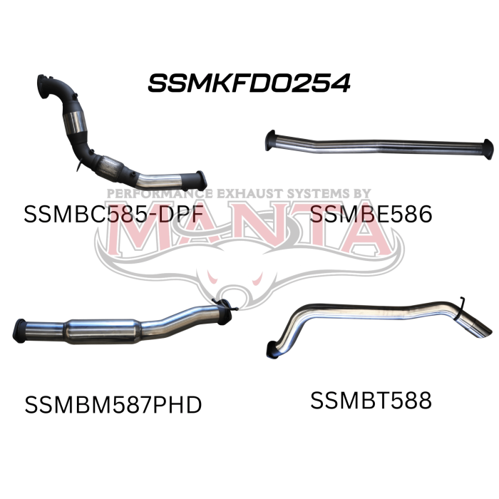 Manta - Ford PX2 Ranger 3.2L Turbo Back With Cat, Hotdog - (SSMKFD0254)
