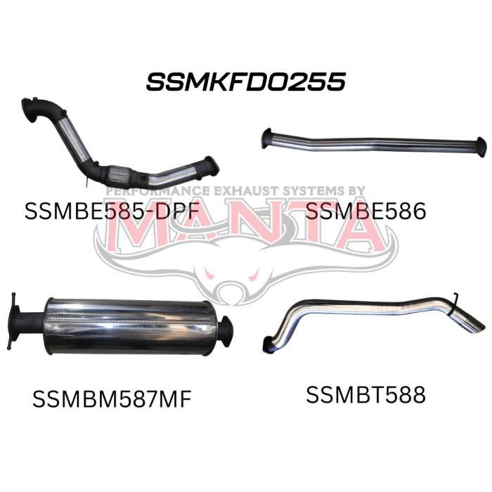 Manta - Ford PX2 Ranger 3.2L Turbo Back Without Cat, With Muffler - (SSMKFD0255)