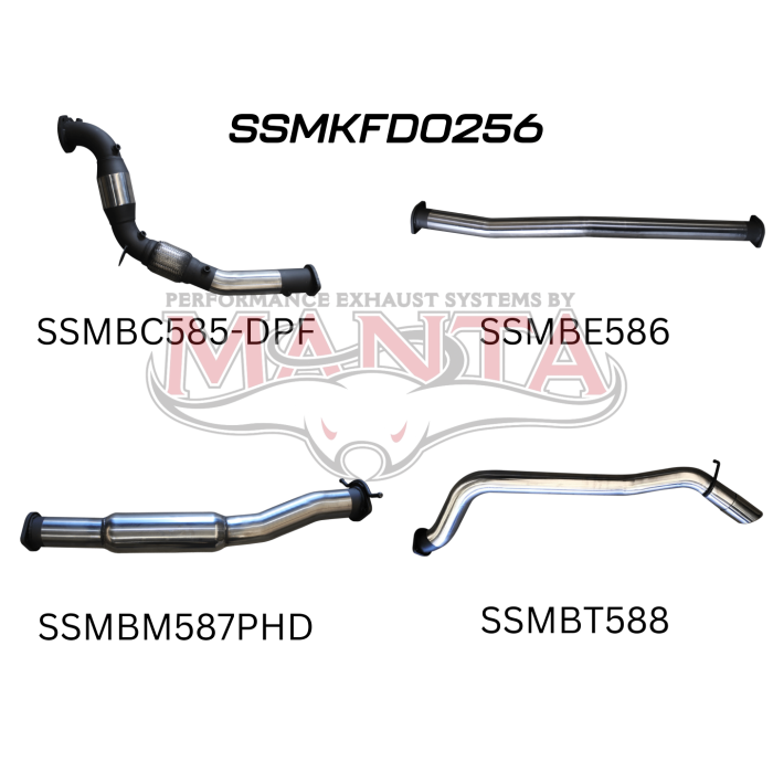 Manta - Ford PX2 Ranger 3.2L Turbo Back Without Cat, Hotdog - (SSMKFD0256)