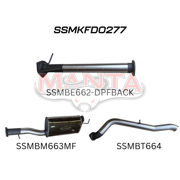 Manta - Next Gen T6.2 Ranger V6 3in DPF Back With Muffler - (SSMKFD0277)