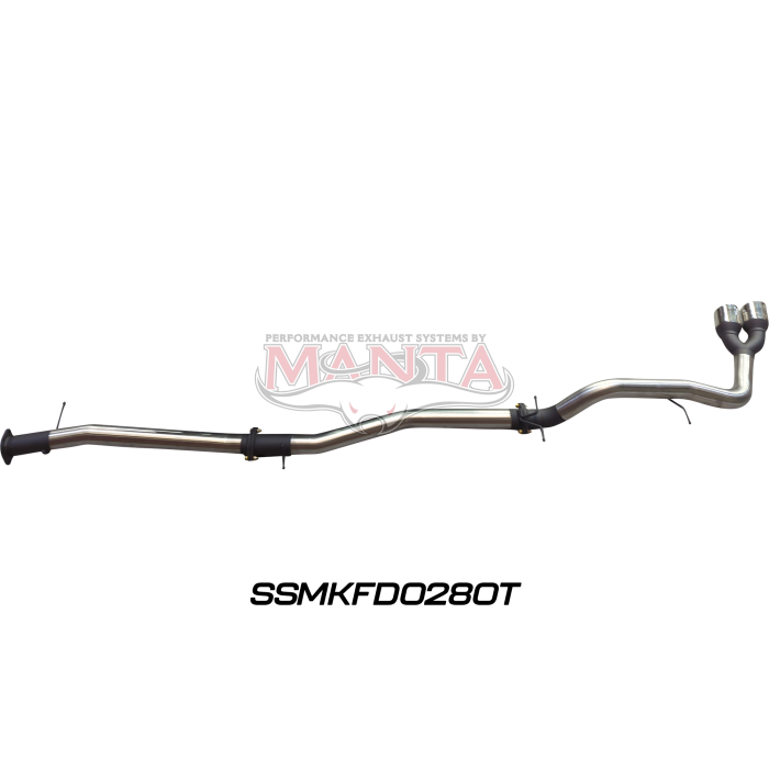 Manta - Next Gen T6.2 Ranger 4cyl 2.0 Bi-Turbo 3in DPF Back, Twin Tip Side Exit - (SSMKFD0280T)