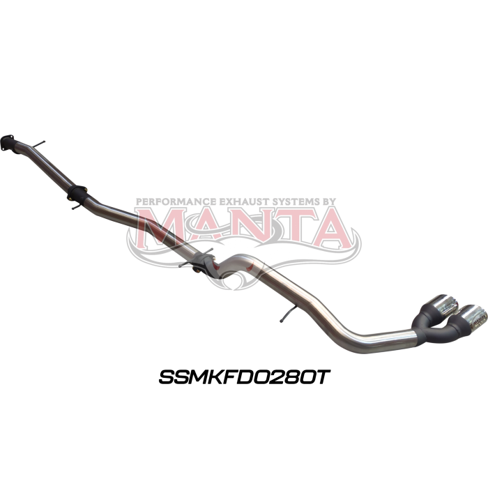 Manta - Next Gen T6.2 Ranger 4cyl 2.0 Bi-Turbo 3in DPF Back, Twin Tip Side Exit - (SSMKFD0280T)