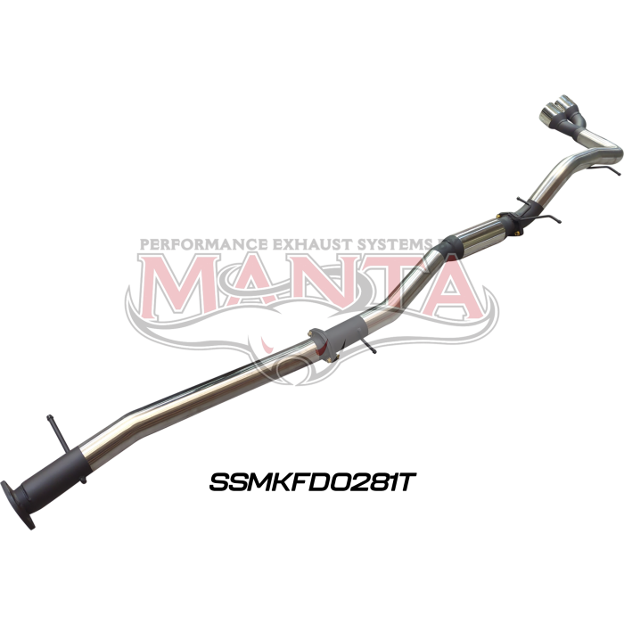 Manta - Next Gen T6.2 Ranger 4cyl 2.0 Bi-Turbo 3in DPF Back With Hotdog, Twin Tip Side Exit - (SSMKFD0281T)