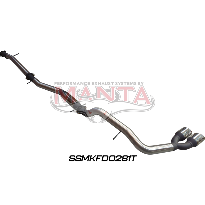 Manta - Next Gen T6.2 Ranger 4cyl 2.0 Bi-Turbo 3in DPF Back With Hotdog, Twin Tip Side Exit - (SSMKFD0281T)