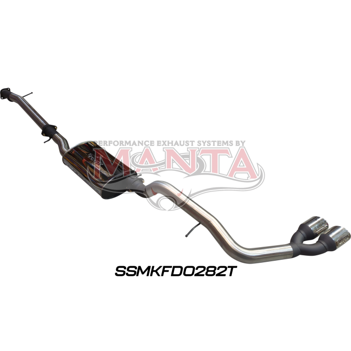 Manta - Next Gen T6.2 Ranger 4cyl 2.0 Bi-Turbo 3in DPF Back With Muffler, Twin Tip Side Exit - (SSMKFD0282T)