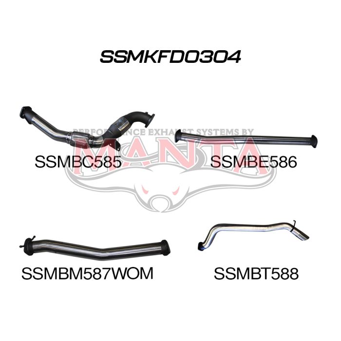 Manta - Ford PX Ranger 3.2L With Cat, Without Muffler - (SSMKFD0304)