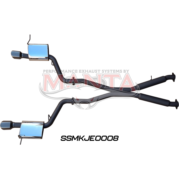 Manta - Jeep Grand Cherokee WK2 SRT 6.4L V8 Twin 3in cat back exhaust system, with Black tips - (SSMKJE0008)