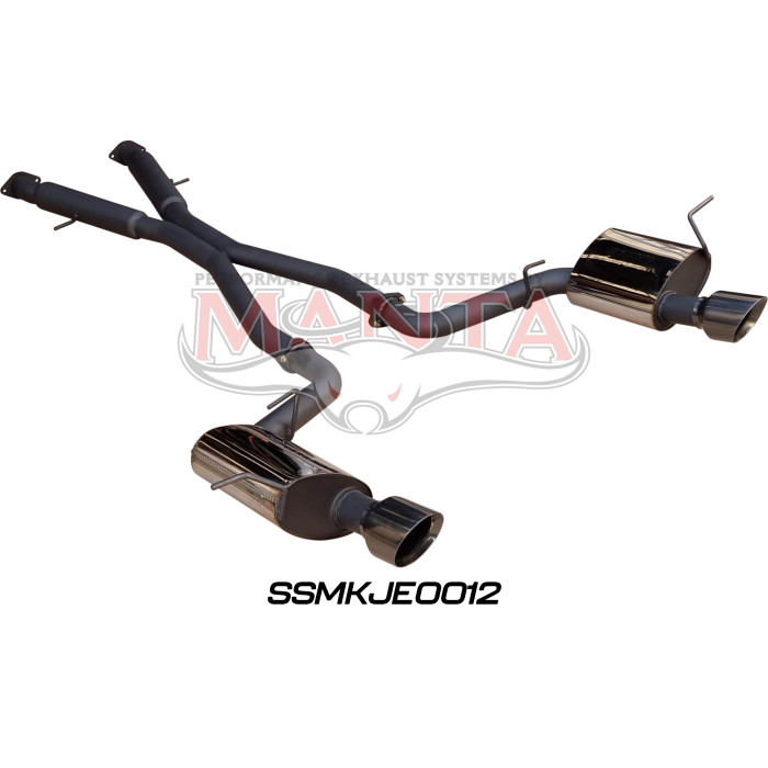 Manta - Jeep Grand Cherokee WK2 5.7L V8 Twin 3in cat back exhaust system, with black tips - (SSMKJE0012)