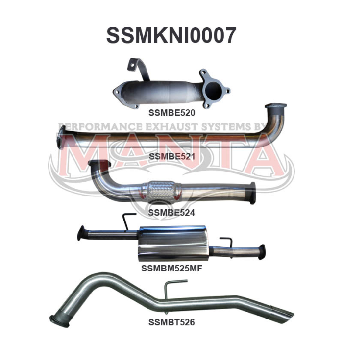 Manta - Navara D40 2.5L MAN 05 - 07 Without Cat R Tail - (SSMKNI0007)