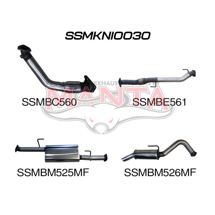 Manta - Navara D40 3.0L 550 V6 With Cat R Muffler - (SSMKNI0030)