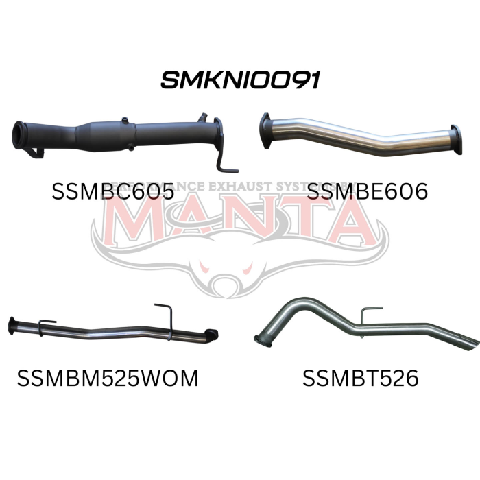 Manta - NP300 Navara 3in Turbo Back Exhaust System With Cat, WOM - (SSMKNI0091)