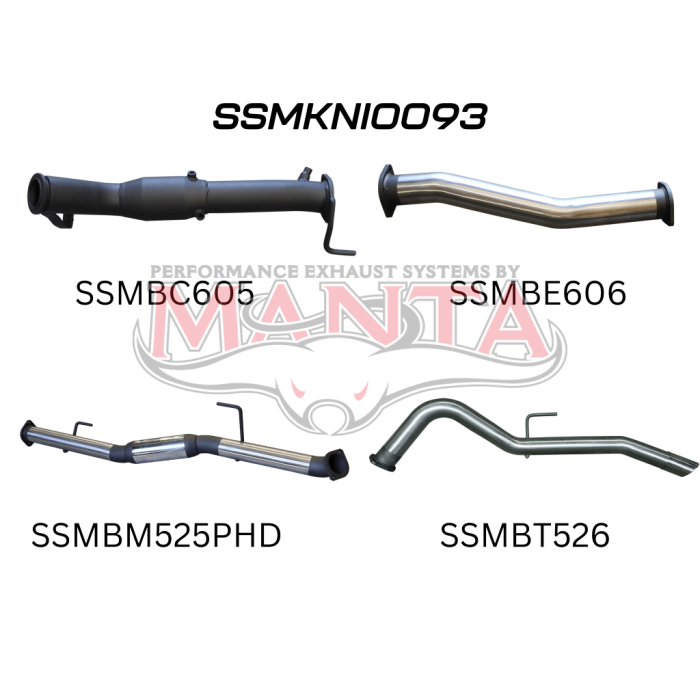 Manta - NP300 Navara 3in Turbo Back Exhaust System With Cat, Hotdog - (SSMKNI0093)