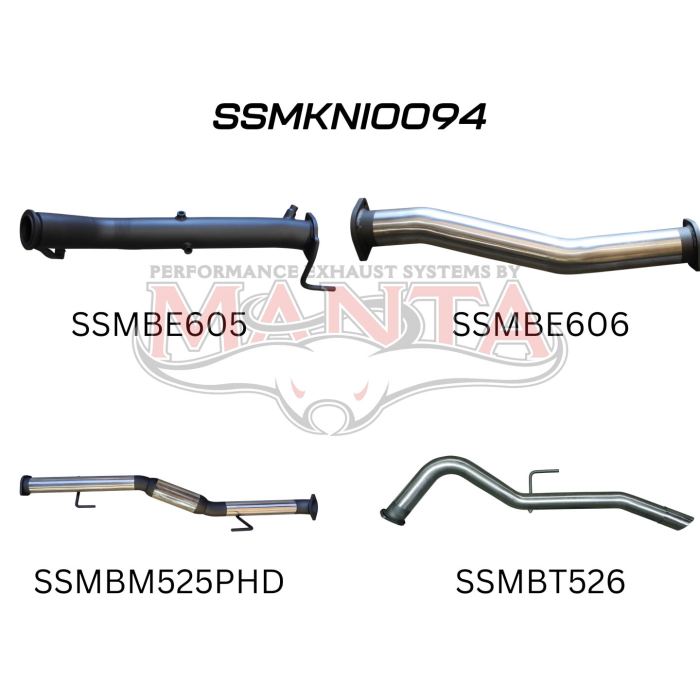 Manta - NP300 Navara 3in Turbo Back Exhaust System Without Cat, Hotdog - (SSMKNI0094)