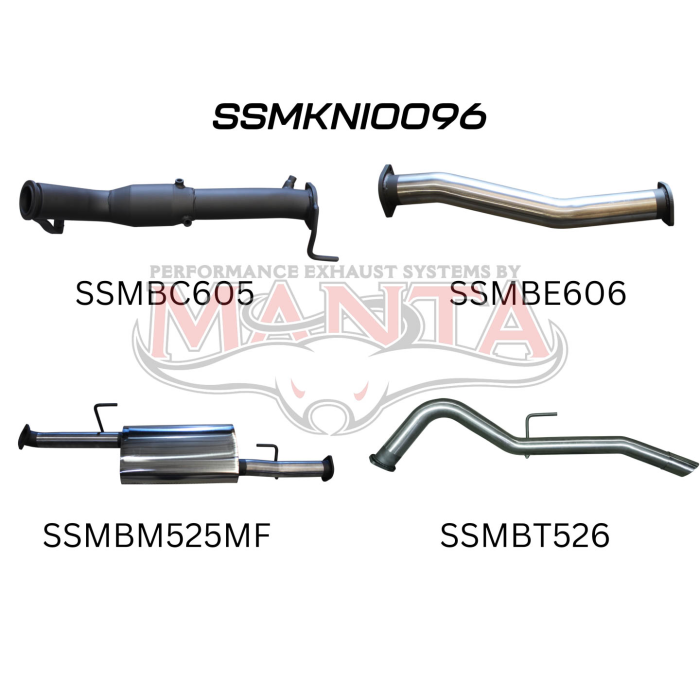 Manta - NP300 Navara 3in Turbo Back Exhaust System Without Cat, Muffler - (SSMKNI0096)