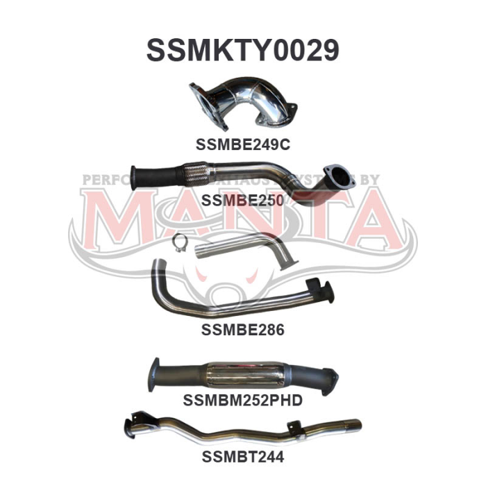 Manta - HDJ78 4.2L Troop Carrier 3in Turbo Back With Hotdog - (SSMKTY0029)