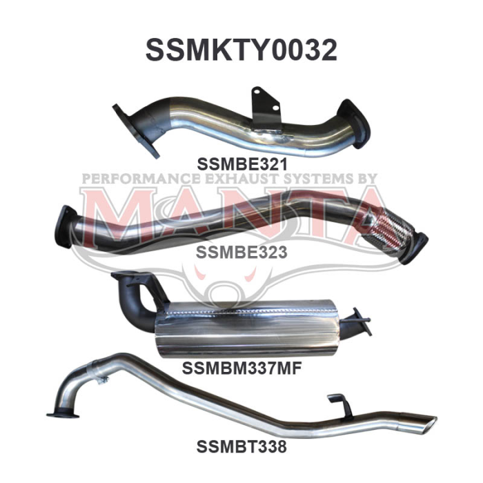 Manta - HDJ80 1HD Wagon 3in From Turbo Back Muffler - (SSMKTY0032)