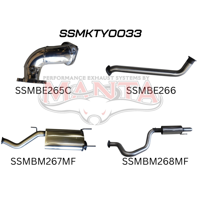 Manta - HDJ100 4.2L TD WAGON 3in CENTRE & REAR MUFFLERS - (SSMKTY0033)
