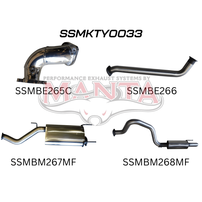 Manta - HDJ100 4.2L TD WAGON 3in CENTRE & REAR MUFFLERS - (SSMKTY0033)
