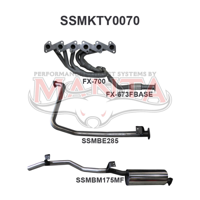 Manta - Landcruiser HZJ79 Extractors & 2.5in Full System - (SSMKTY0070)
