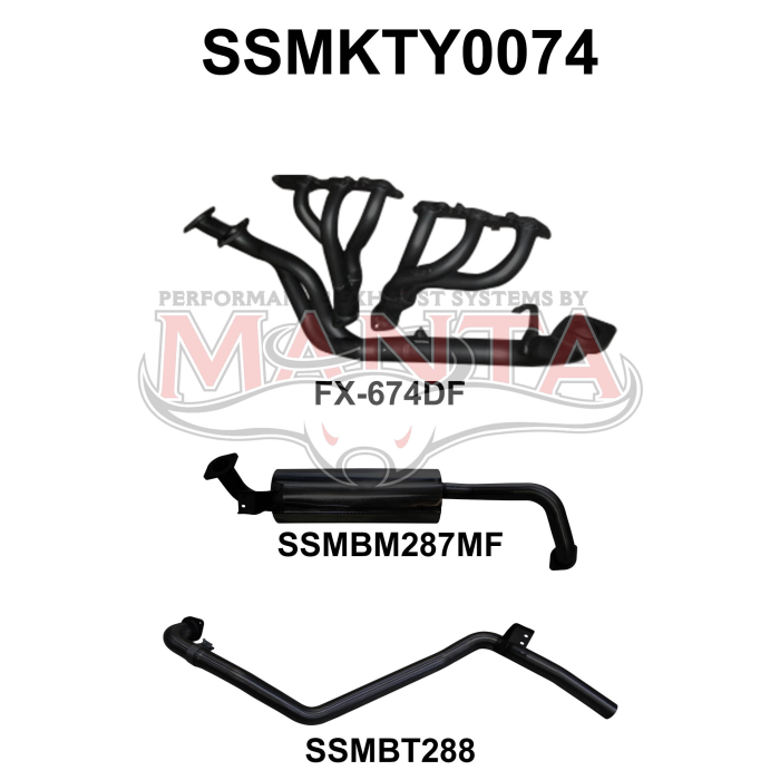 Manta - Landcruiser FZJ80 4.5L Extractors & 2.5in Full System - (SSMKTY0074)