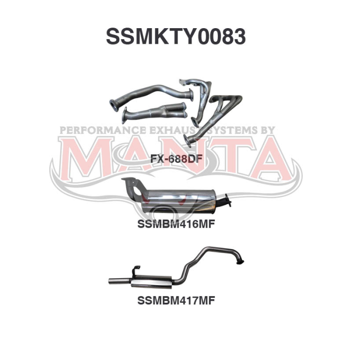 Manta - FZJ105 4.5L Extractors & 2.5in Muffler/Muffler - (SSMKTY0083)