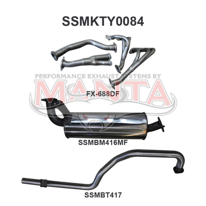 Manta - FZJ105 4.5L Extractors & 2.5in Muffler/Tailpipe - (SSMKTY0084)