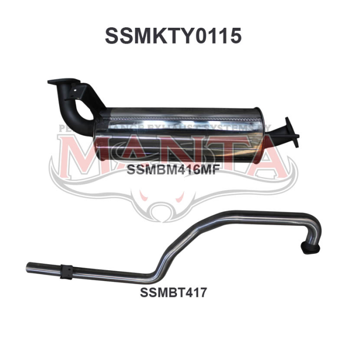 Manta - FZJ105 2.5in off Extractors Muffler/Tailpipe - (SSMKTY0115)