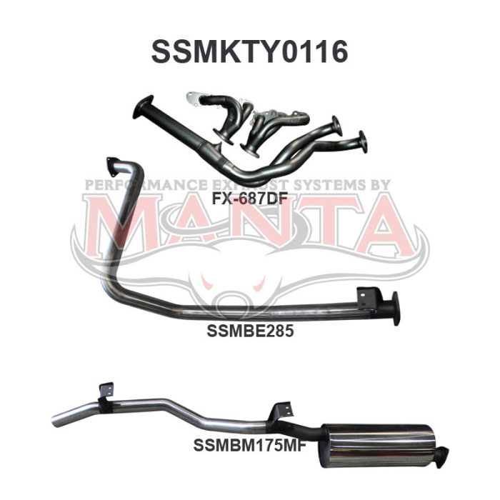Manta - Landcruiser FZJ79 Extractors & 2.5in Full System - (SSMKTY0116)
