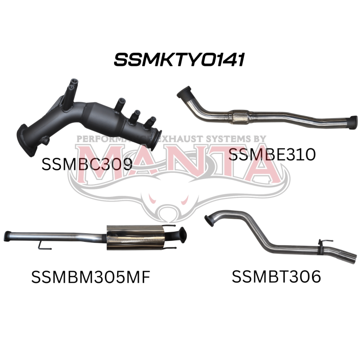 Manta - Hilux GUN126R 2.8L Turbo Back 3in Muffler With Cat - (SSMKTY0141)