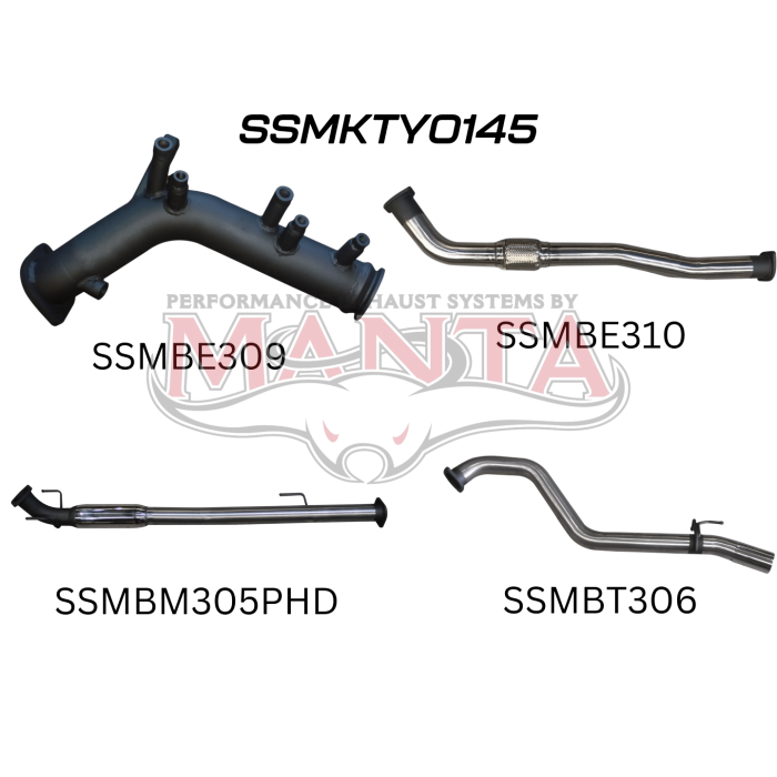 Manta - Hilux GUN126R 2.8L Turbo Back 3in Hotdog NO Cat - (SSMKTY0145)