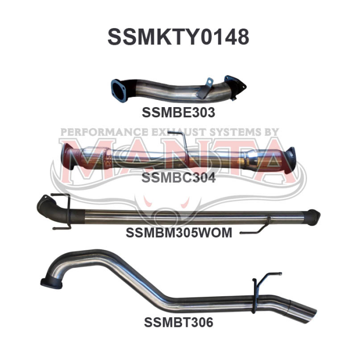 Manta - Hilux KUN26R 3.0L D4D 3in WOM With Cat - (SSMKTY0148)