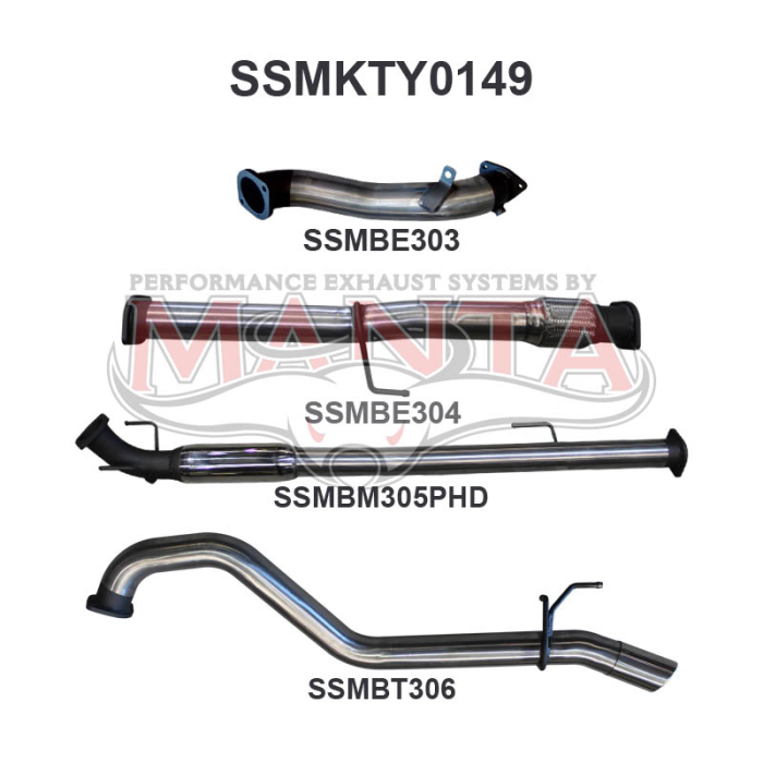 Manta - Hilux KUN26R 3.0L D4D 3in Hotdog Without Cat - (SSMKTY0149)