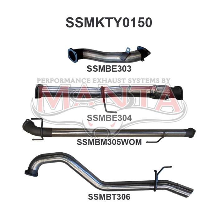 Manta - Hilux KUN26R 3.0L D4D 3in WOM Without Cat - (SSMKTY0150)