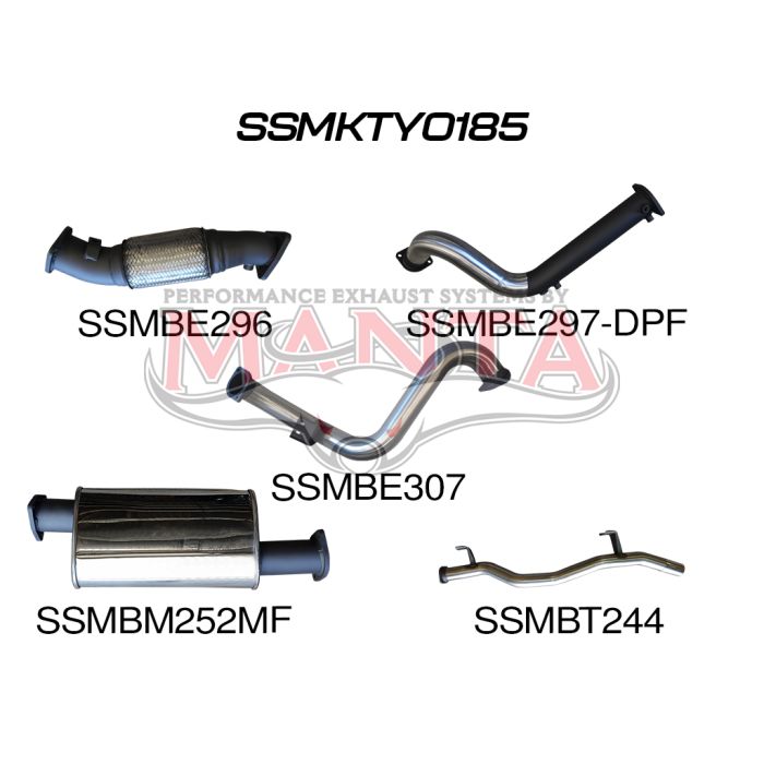Manta - Toyota Landcruiser VDJ78 V8 Troopy 3in Turbo Back With Cat & Muffler, DPF model - (SSMKTY0185)