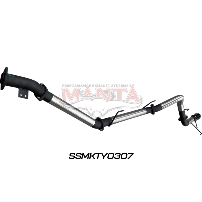 Manta - TOYOTA LANDCRUISER 300 SERIES V6 3IN DPF BACK WITHOUT MUFFLERS, BLACK 4IN TIP - (SSMKTY0307)