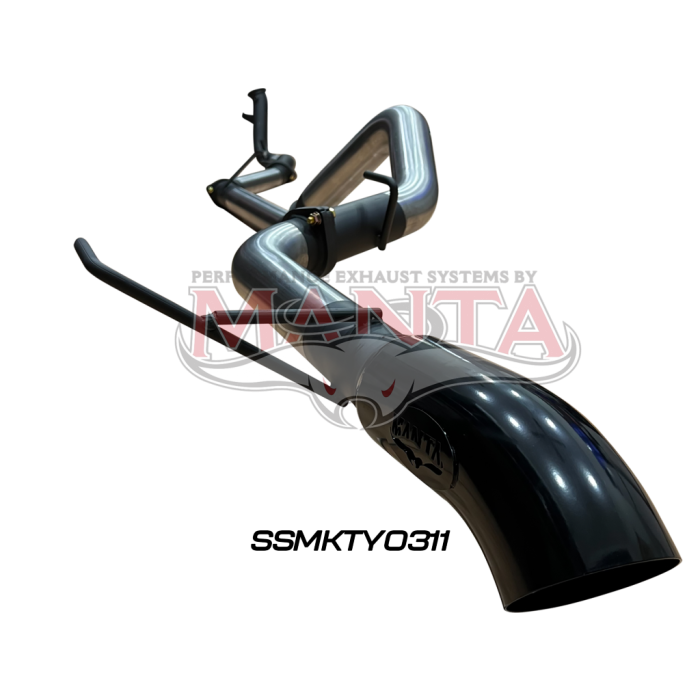 Manta - TOYOTA LANDCRUISER 300 SERIES V6 3IN TURBO BACK WITHOUT CAT & WITHOUT MUFFLERS, BLACK 4IN TIP - (SSMKTY0311)