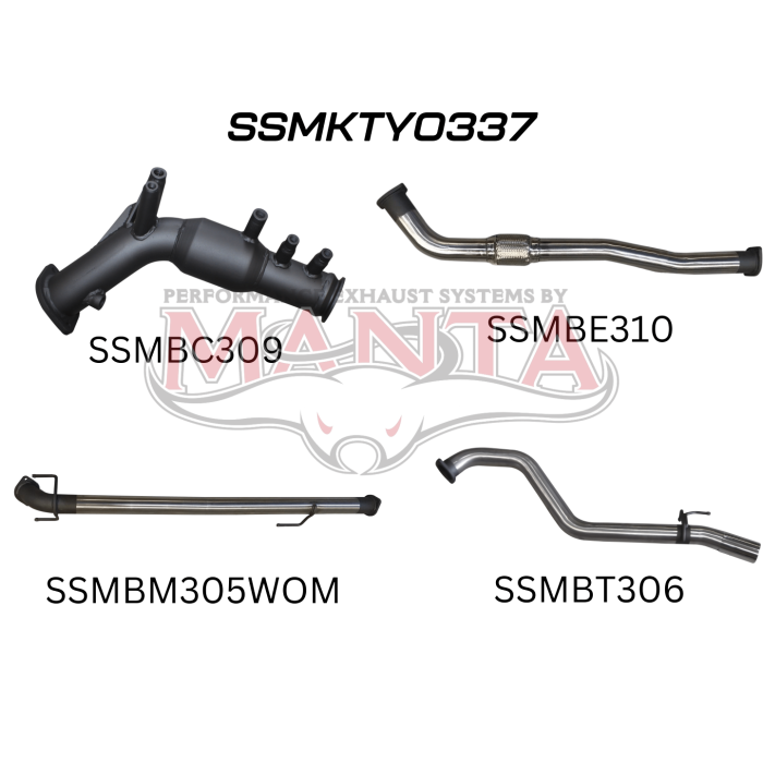 Manta - HILUX GUN125R 2.4L Turbo Back 3in WOM With Cat - (SSMKTY0337)