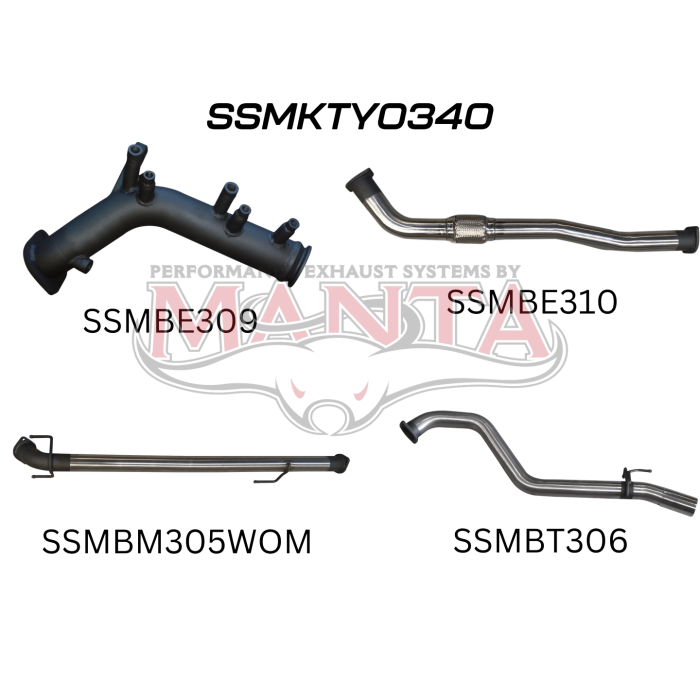 Manta - HILUX GUN125R 2.4L Turbo Back 3in WOM NO Cat - (SSMKTY0340)