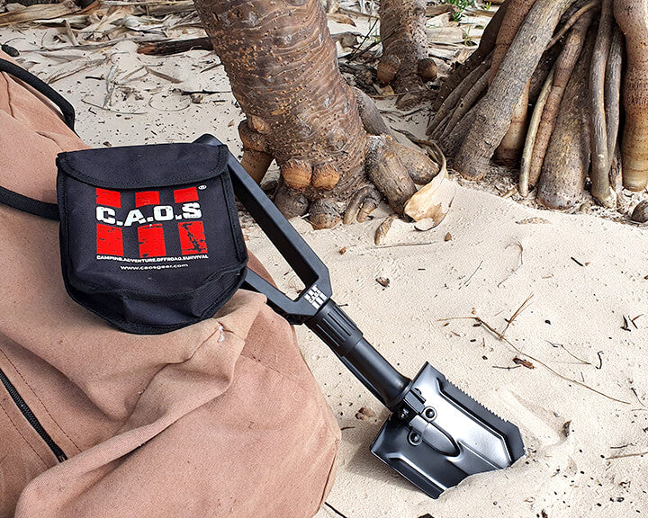 CAOS FOLDING SHOVEL WITH STORAGE POUCH
