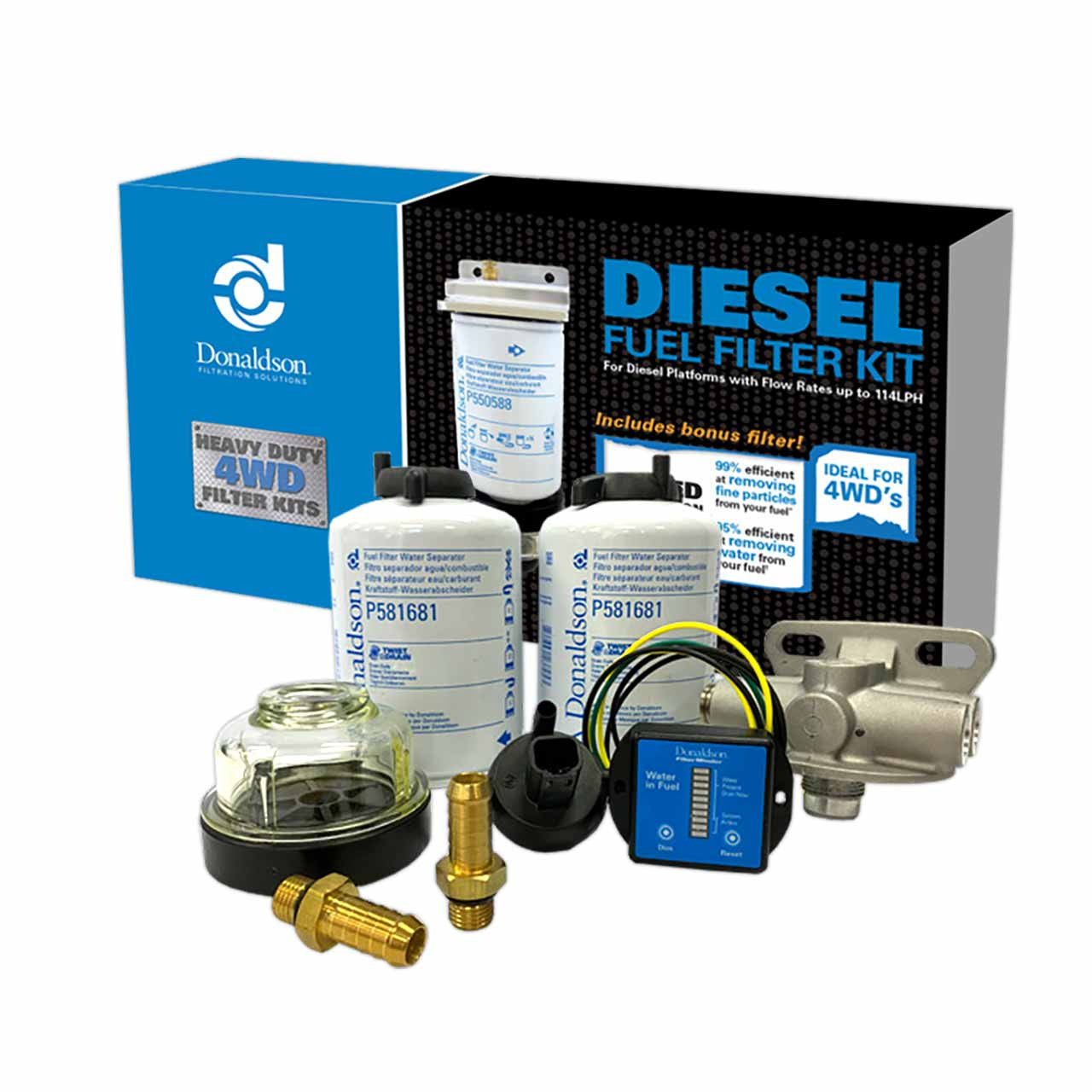 X900170 Donaldson Diesel Fuel Filter Kit with Sensor - 3 Micron Flow Rates max.245lph